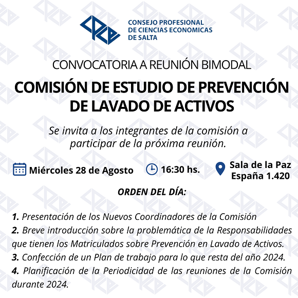 COMISIÓN DE ESTUDIO DE PREVENCIÓN DE LAVADO DE ACTIVOS