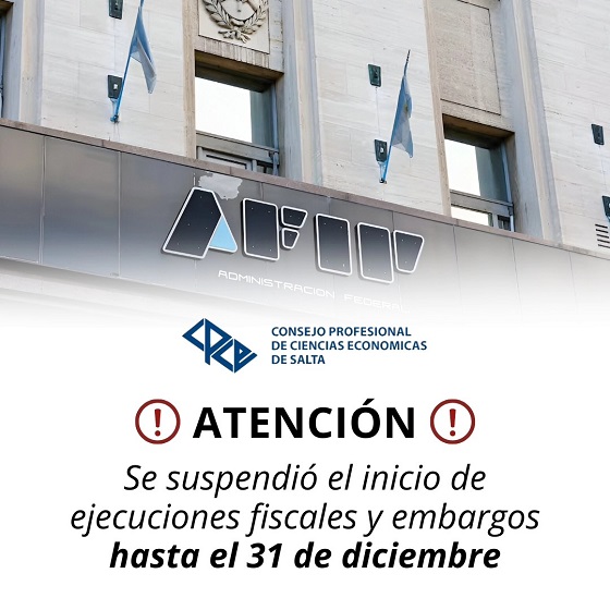 SUSPENSIÓN DE EMBARGOS Y EJECUCIONES FISCALES